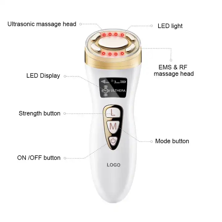 SKB-1803 Ultrasuono Rf Ems ha condotto la cura della pelle di rimozione delle rughe Anti Aging Beauty Device 